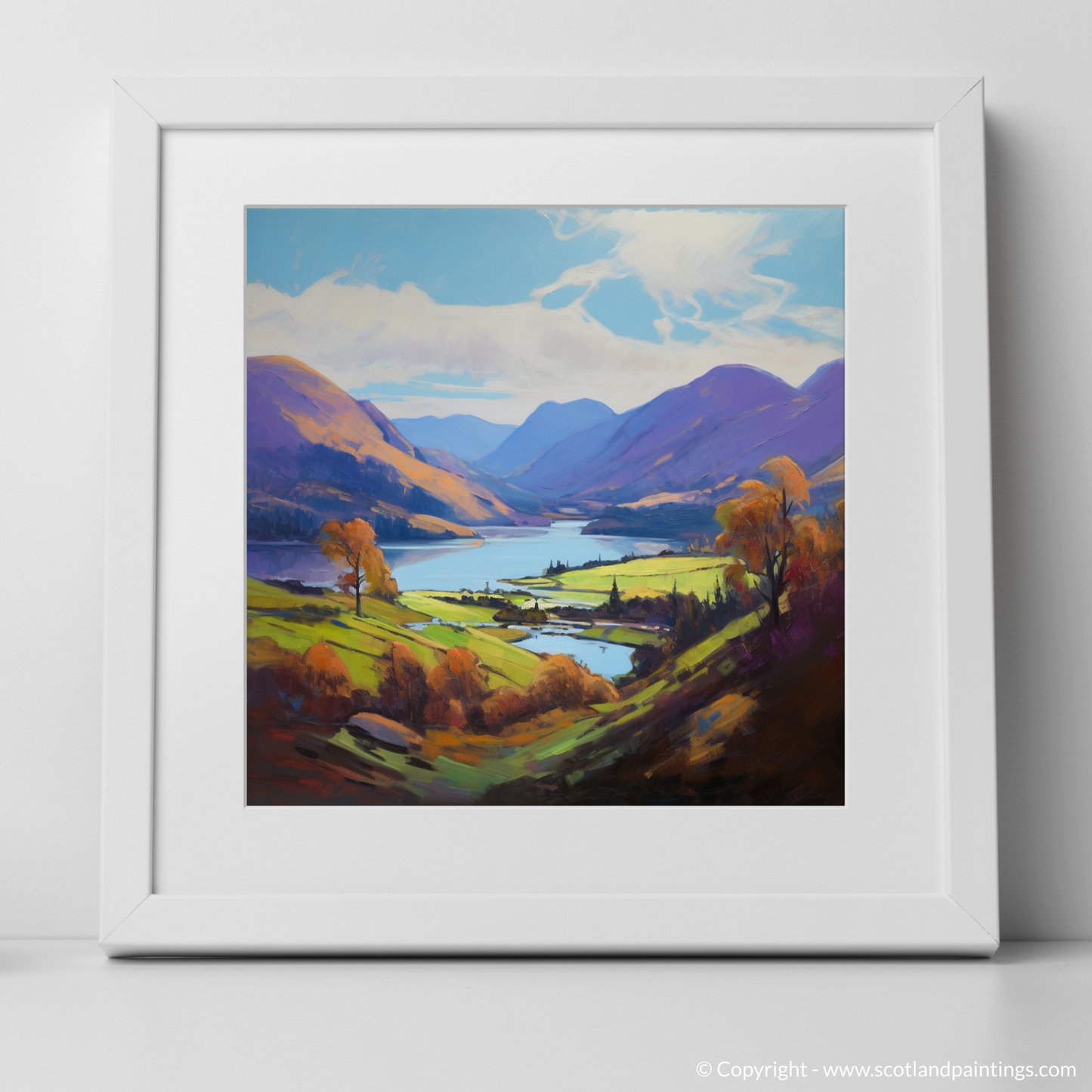 Highland Serenity: A Naive Art Homage to Loch Shiel