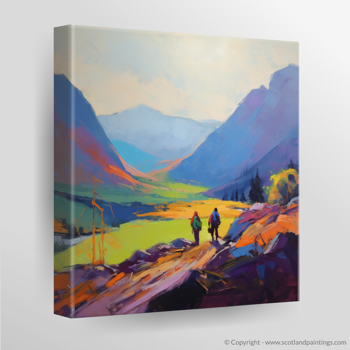 Highland Wanderers: An Abstract Impressionist Journey through Glencoe