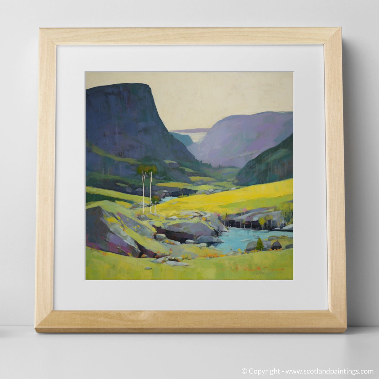 Abstract Elegance of Glencoe: Lady's-mantle and Waterfall Whispers