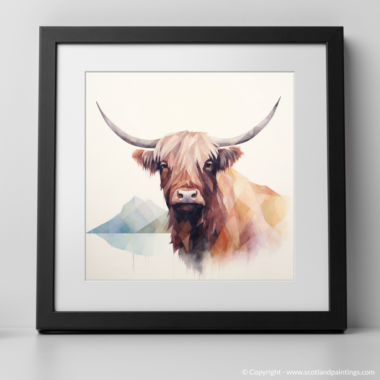 Highland Elegance: A Minimalist Homage to Scotland's Majestic Cow