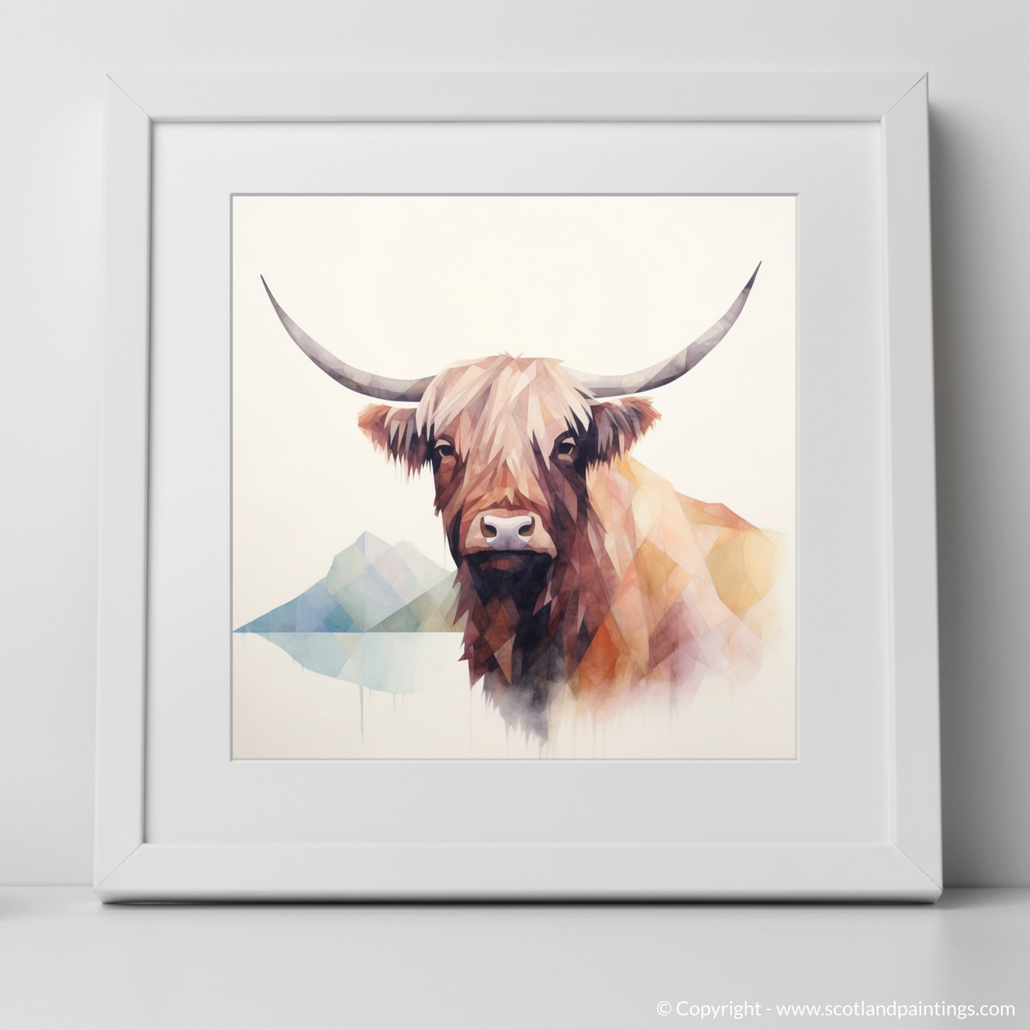 Highland Elegance: A Minimalist Homage to Scotland's Majestic Cow