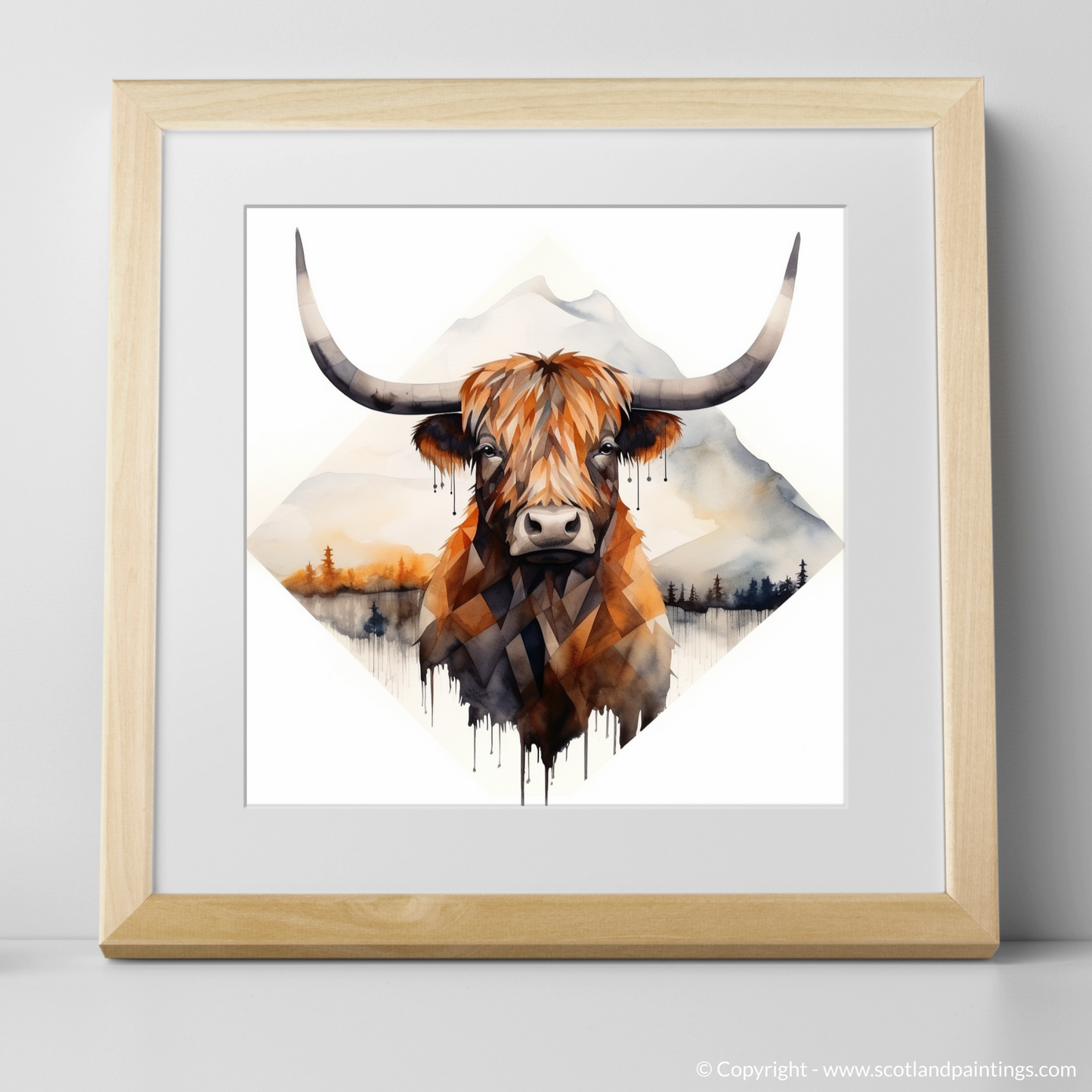 Highland Serenity: A Minimalist Tribute to Scotland's Iconic Cow