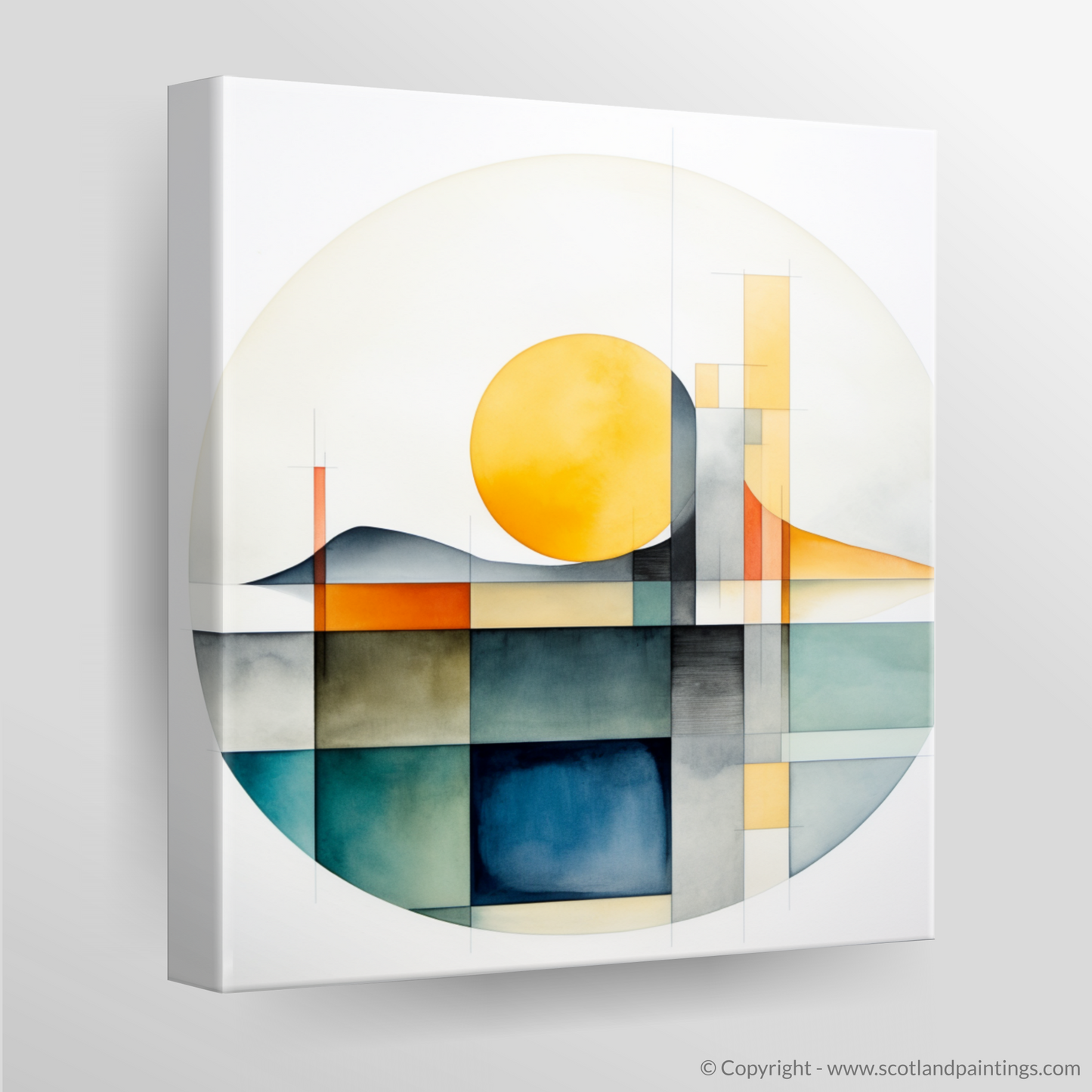 Sunset Glow over Tranquil Loch Morar - A Modern Minimalist Interpretation