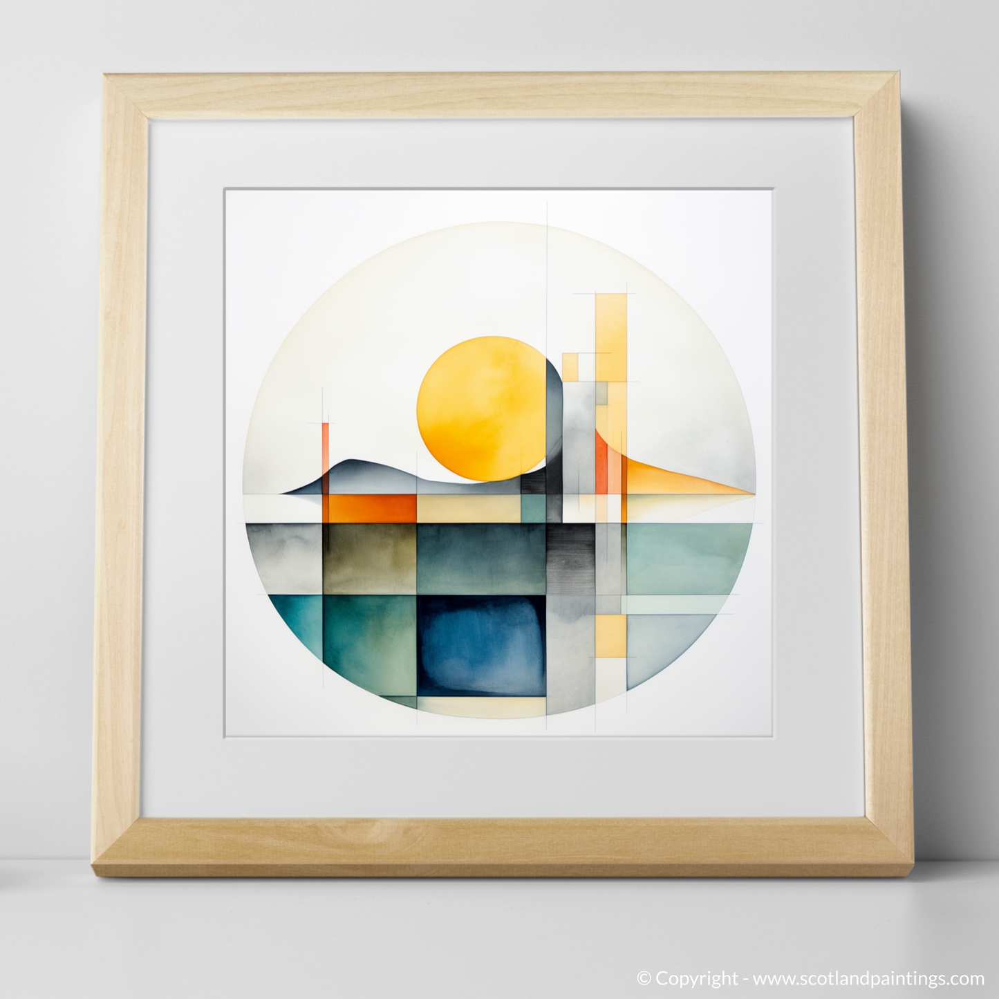 Sunset Glow over Tranquil Loch Morar - A Modern Minimalist Interpretation