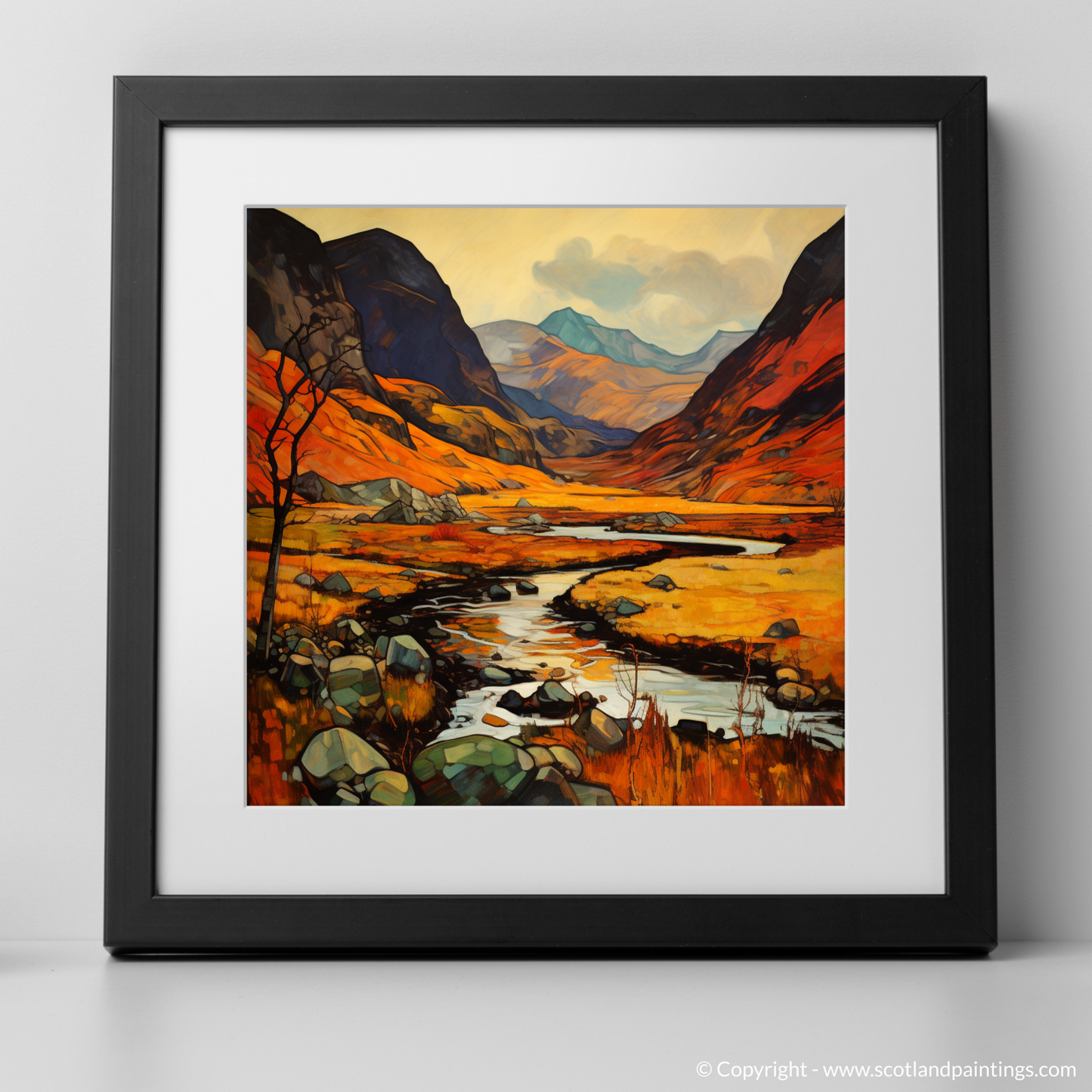 Autumn Embrace of Glen Coe - An Art Nouveau Homage