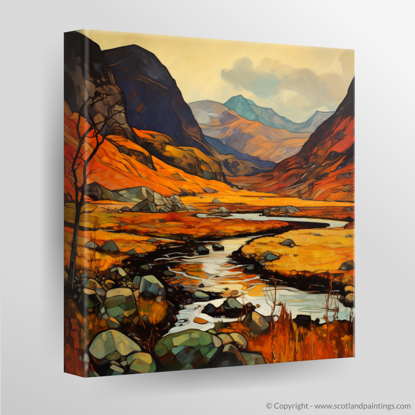 Autumn Embrace of Glen Coe - An Art Nouveau Homage