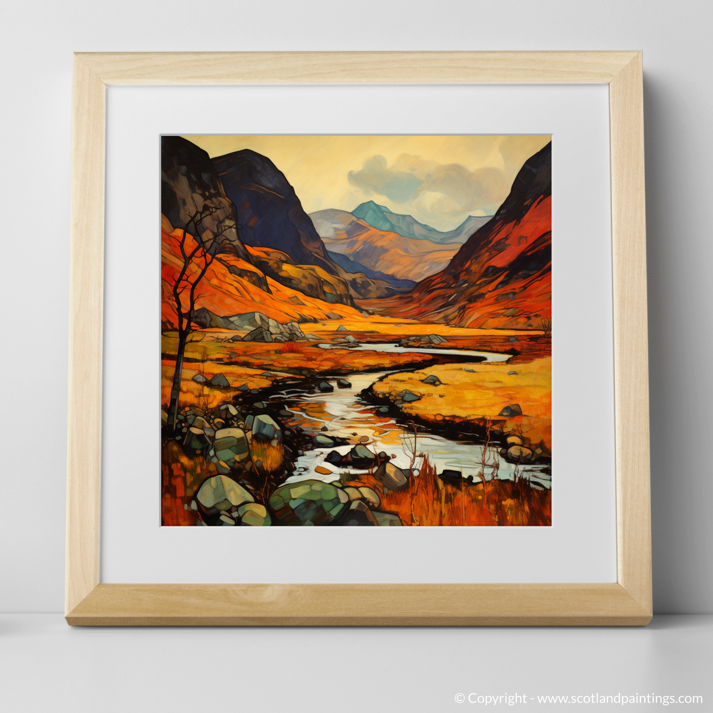 Autumn Embrace of Glen Coe - An Art Nouveau Homage