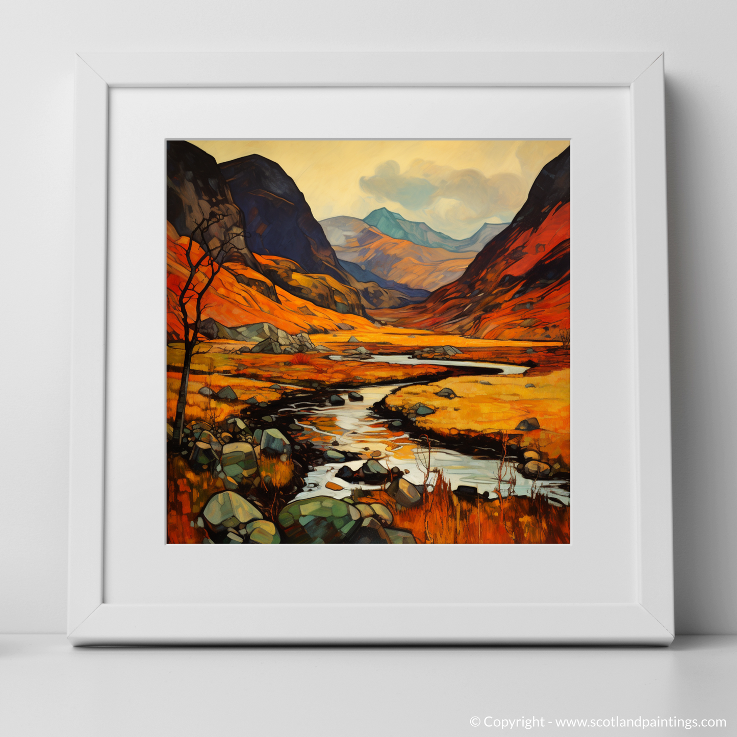 Autumn Embrace of Glen Coe - An Art Nouveau Homage