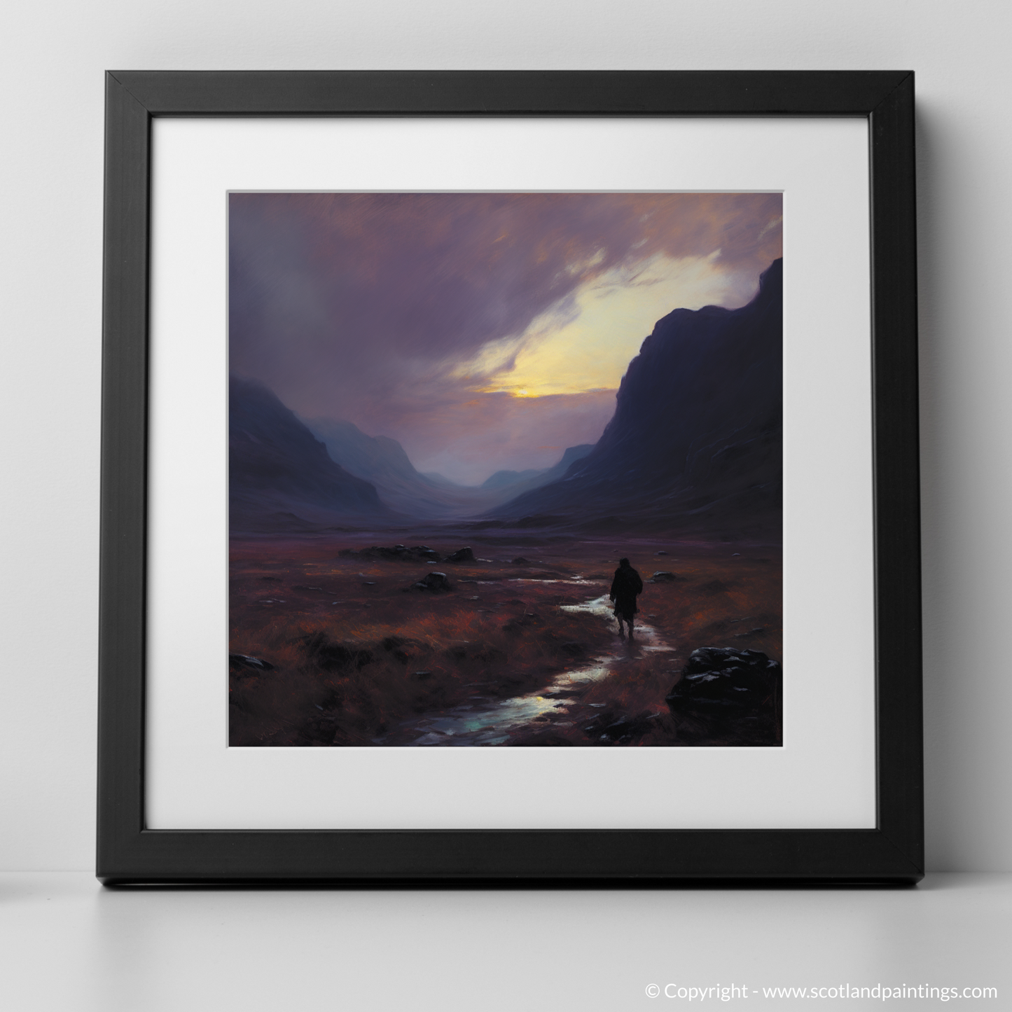 Solitary Walker at Dusk: A Twilight Reverie in Glencoe