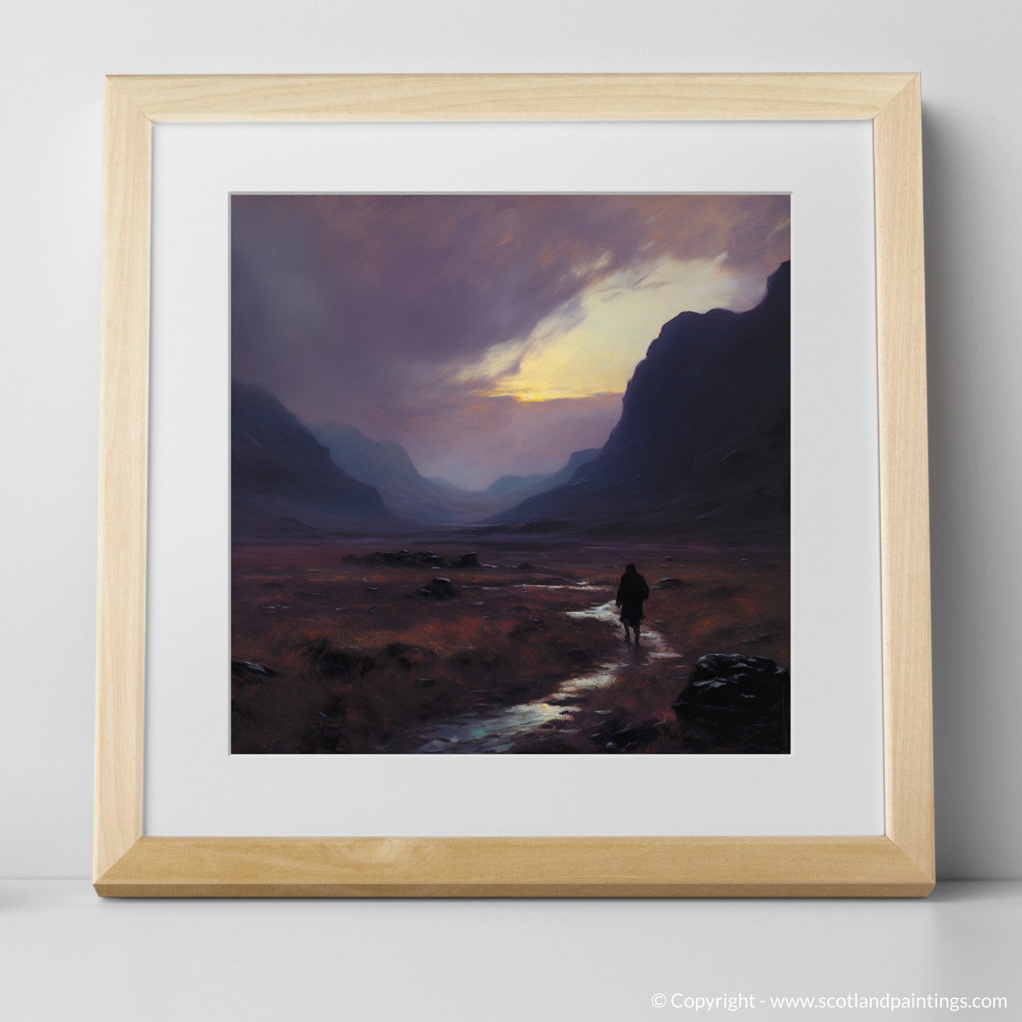 Solitary Walker at Dusk: A Twilight Reverie in Glencoe