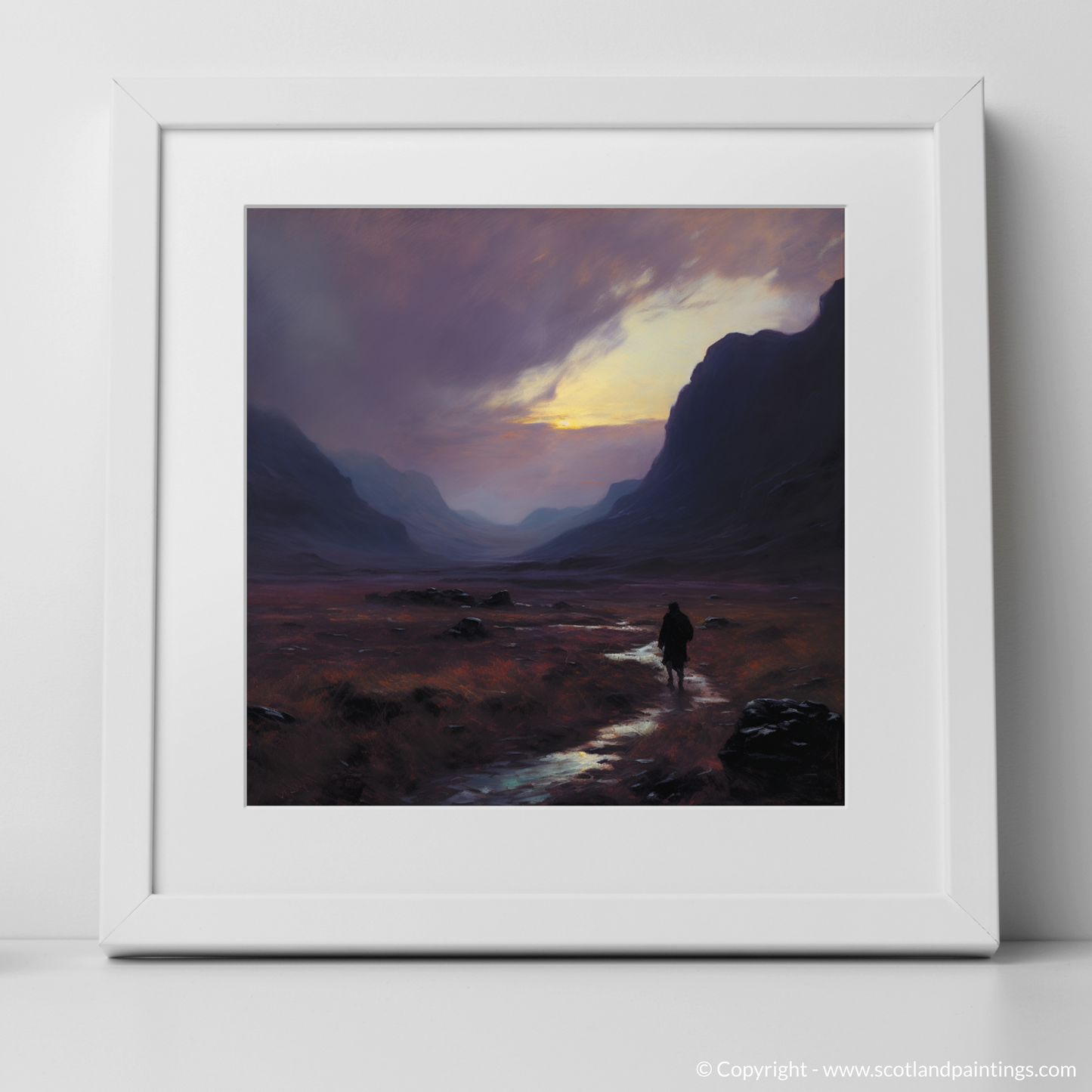 Solitary Walker at Dusk: A Twilight Reverie in Glencoe