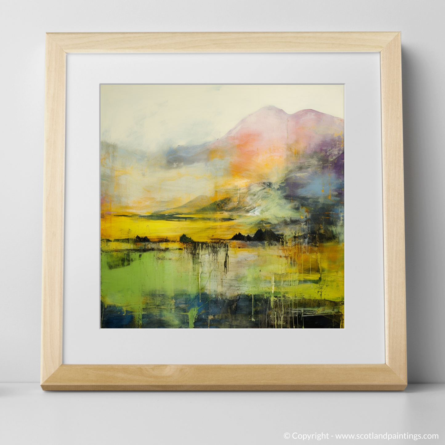 Art Print of Glen Orchy, Argyll and Bute with a natural frame