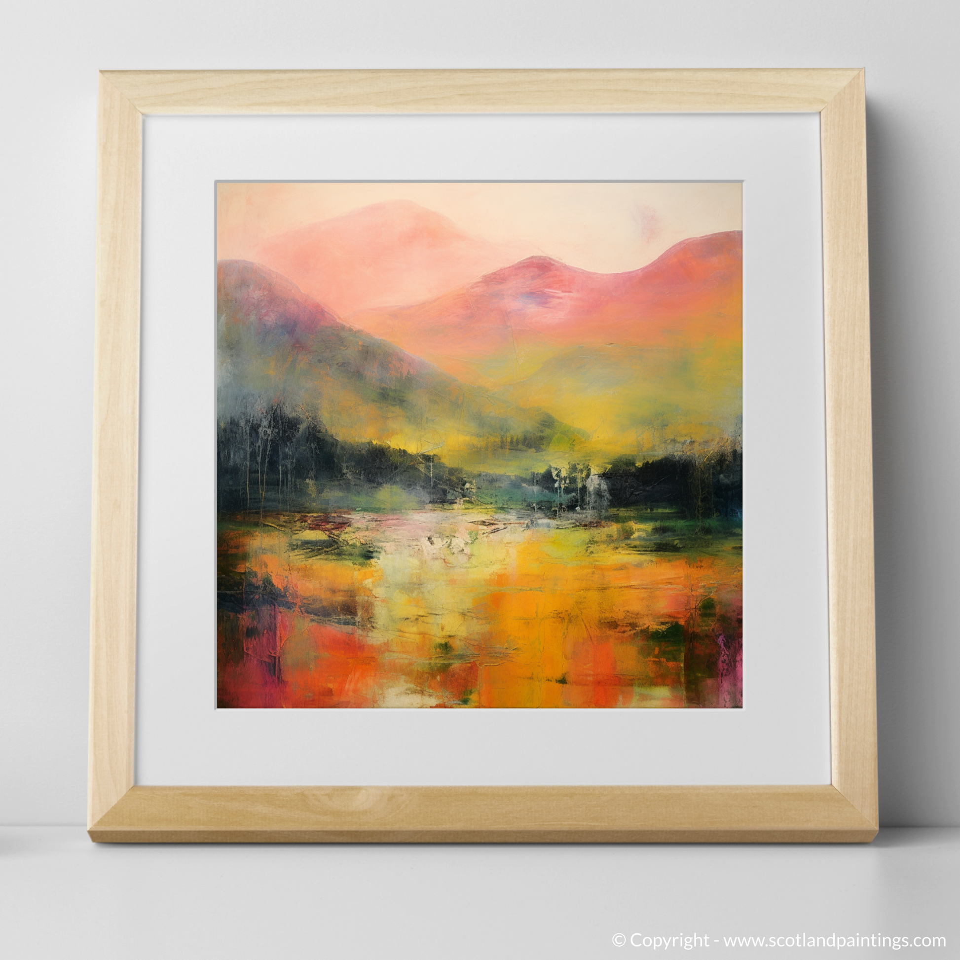 Art Print of Glen Orchy, Argyll and Bute with a natural frame