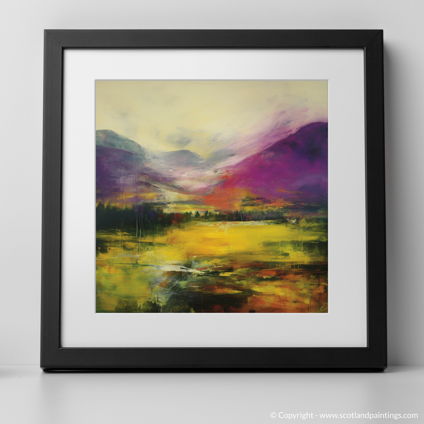 Art Print of Glen Orchy, Argyll and Bute with a black frame