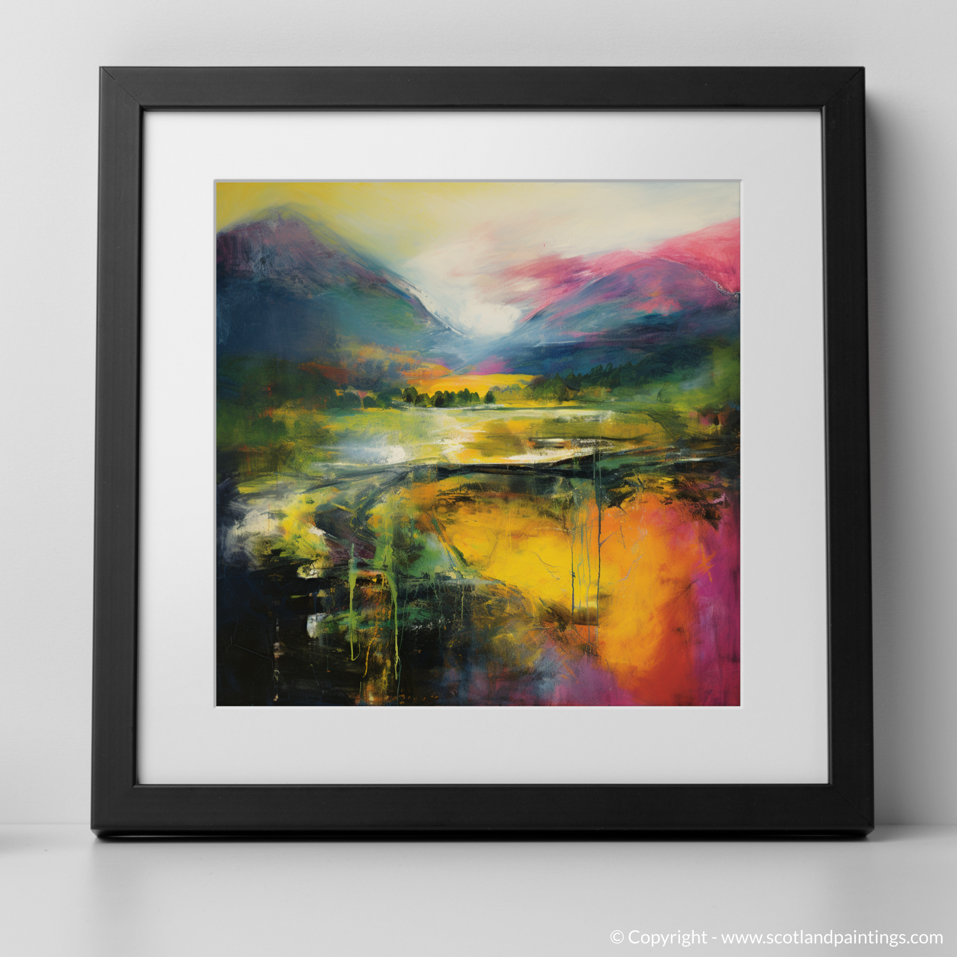 Art Print of Glen Orchy, Argyll and Bute with a black frame