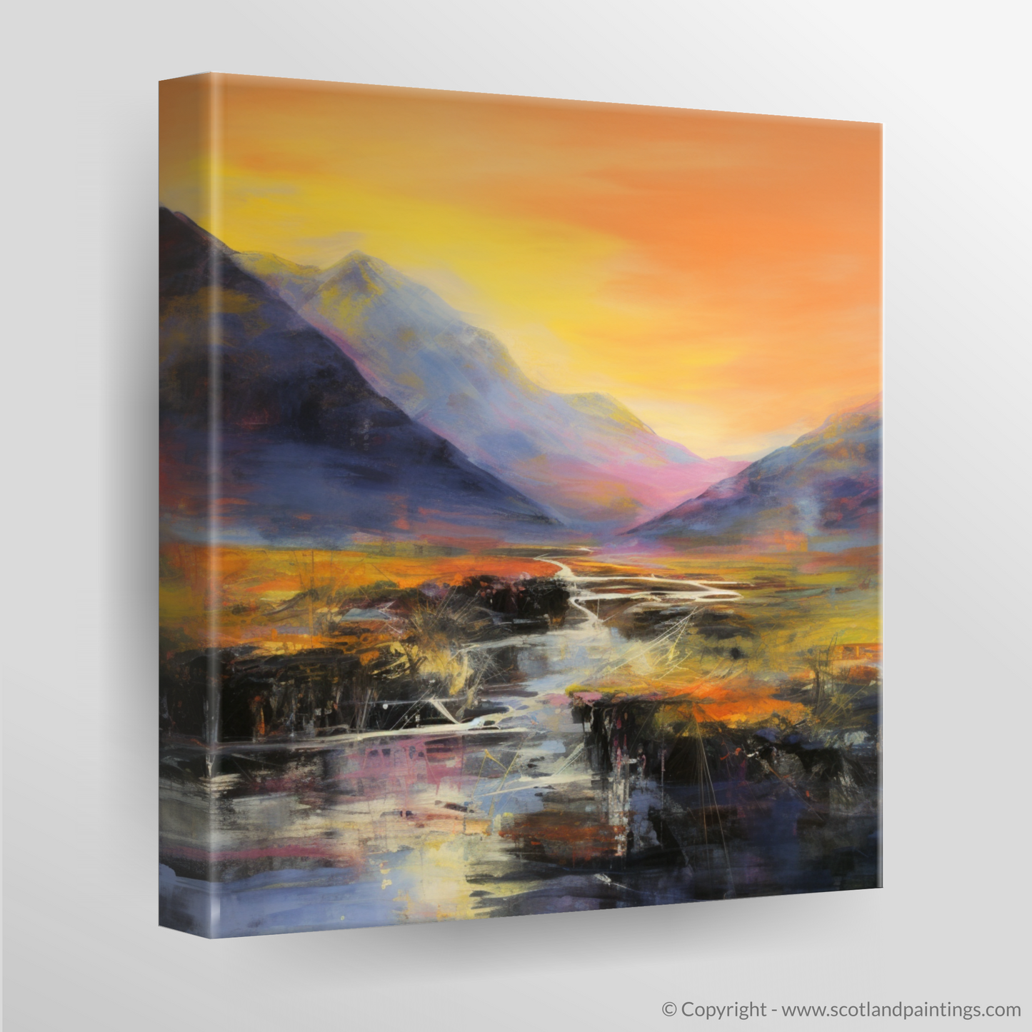 Canvas Print of Walker crossing River Coe in Glencoe