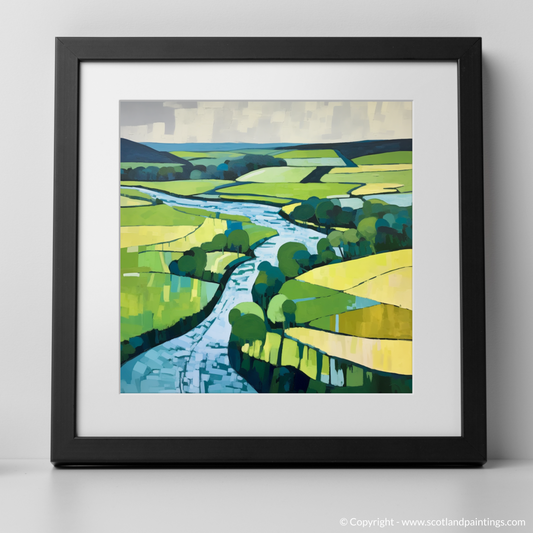 Painting and Art Print of River Tweed, Scottish Borders in summer. Abstract Serenade of the River Tweed.