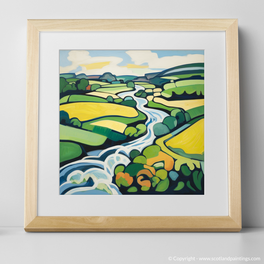 Painting and Art Print of River Tweed, Scottish Borders in summer. Summer Symphony on the River Tweed.