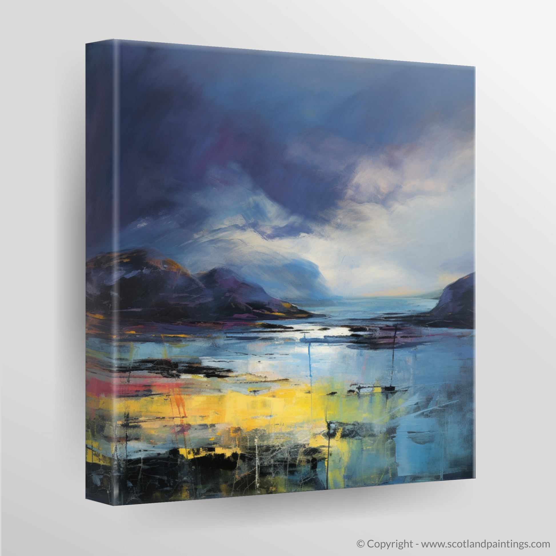 Canvas Print of Easdale Sound with a stormy sky