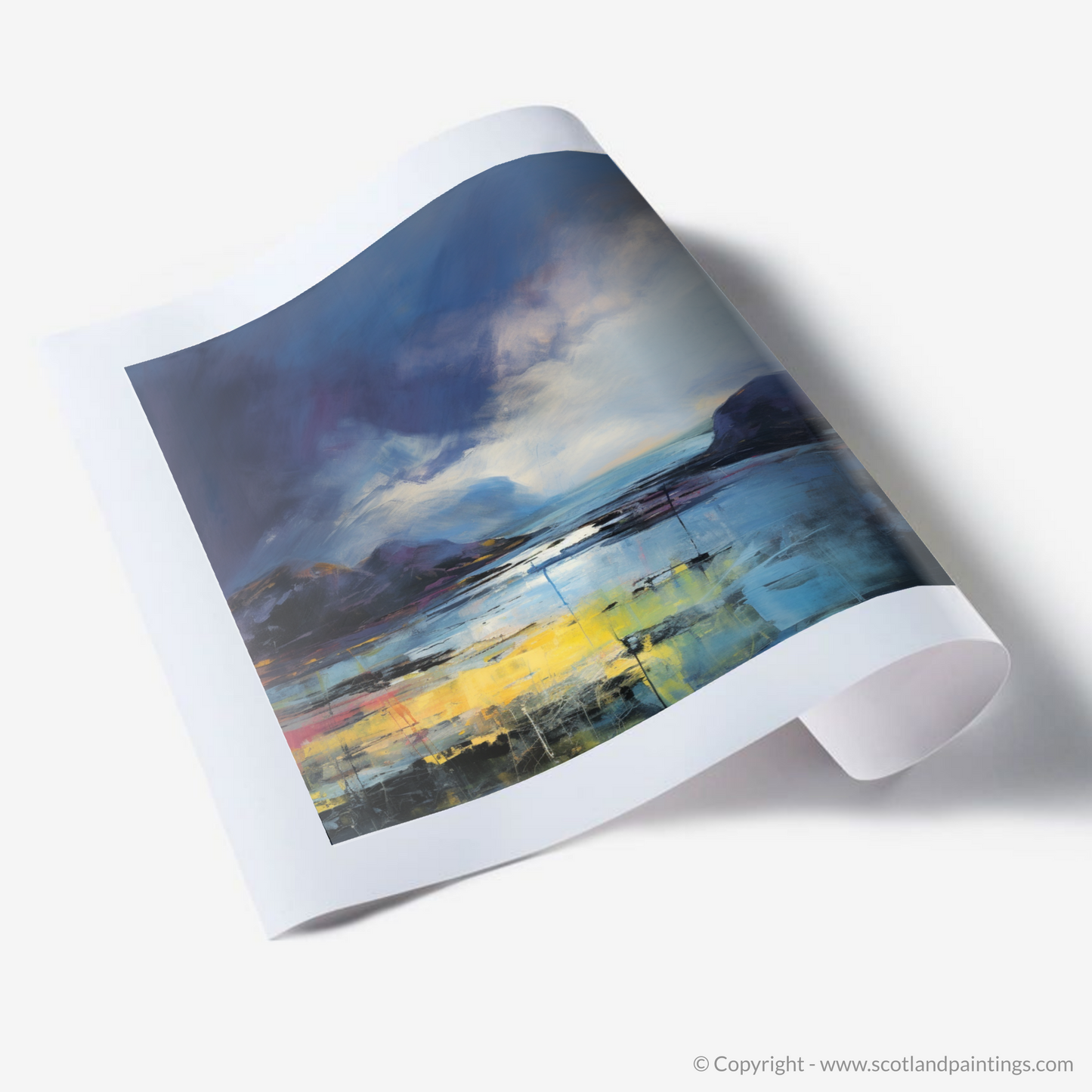 Art Print of Easdale Sound with a stormy sky