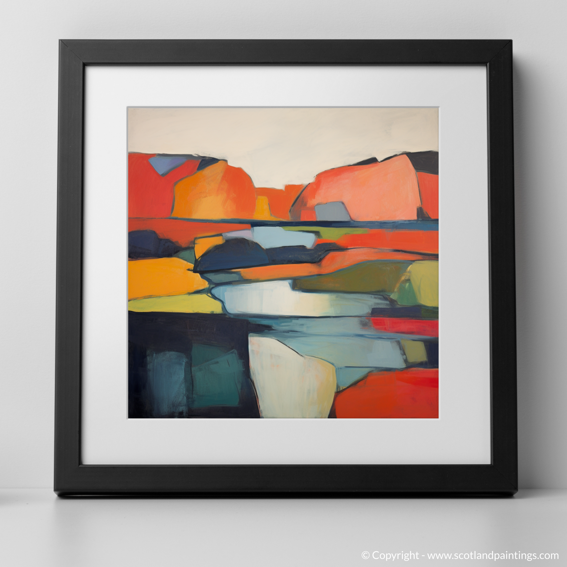 Art Print of A loch in Scotland with a black frame