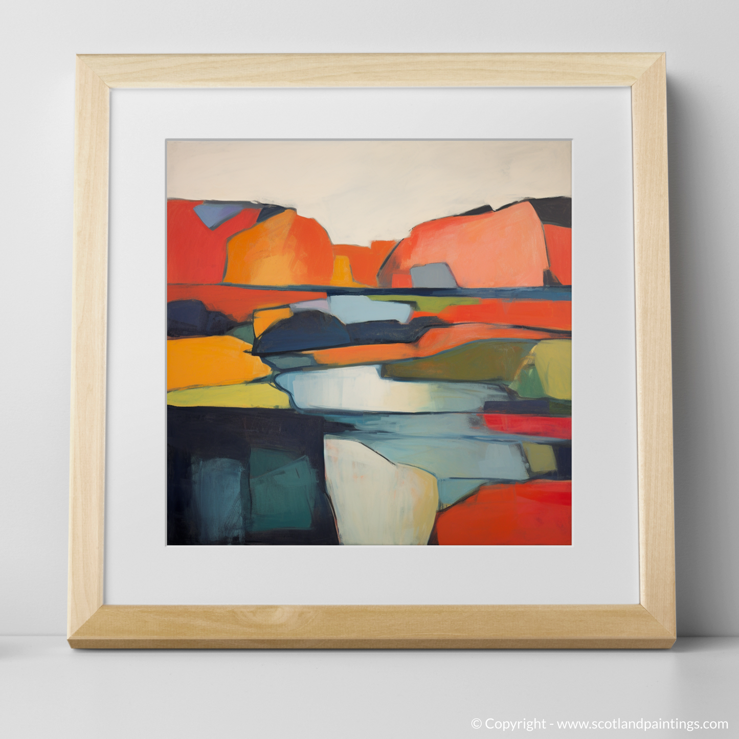 Art Print of A loch in Scotland with a natural frame