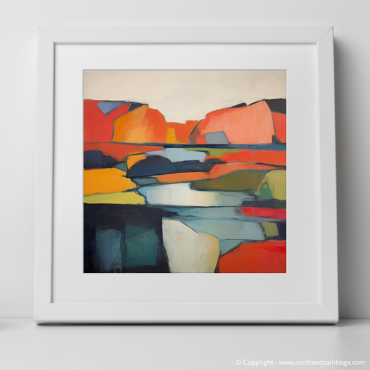 Art Print of A loch in Scotland with a white frame