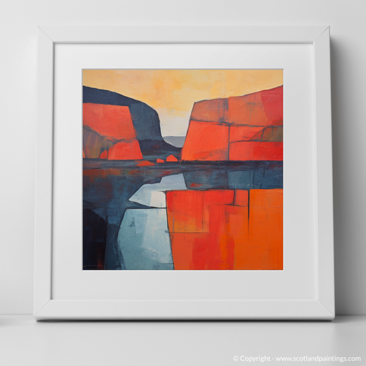 Art Print of A loch in Scotland with a white frame