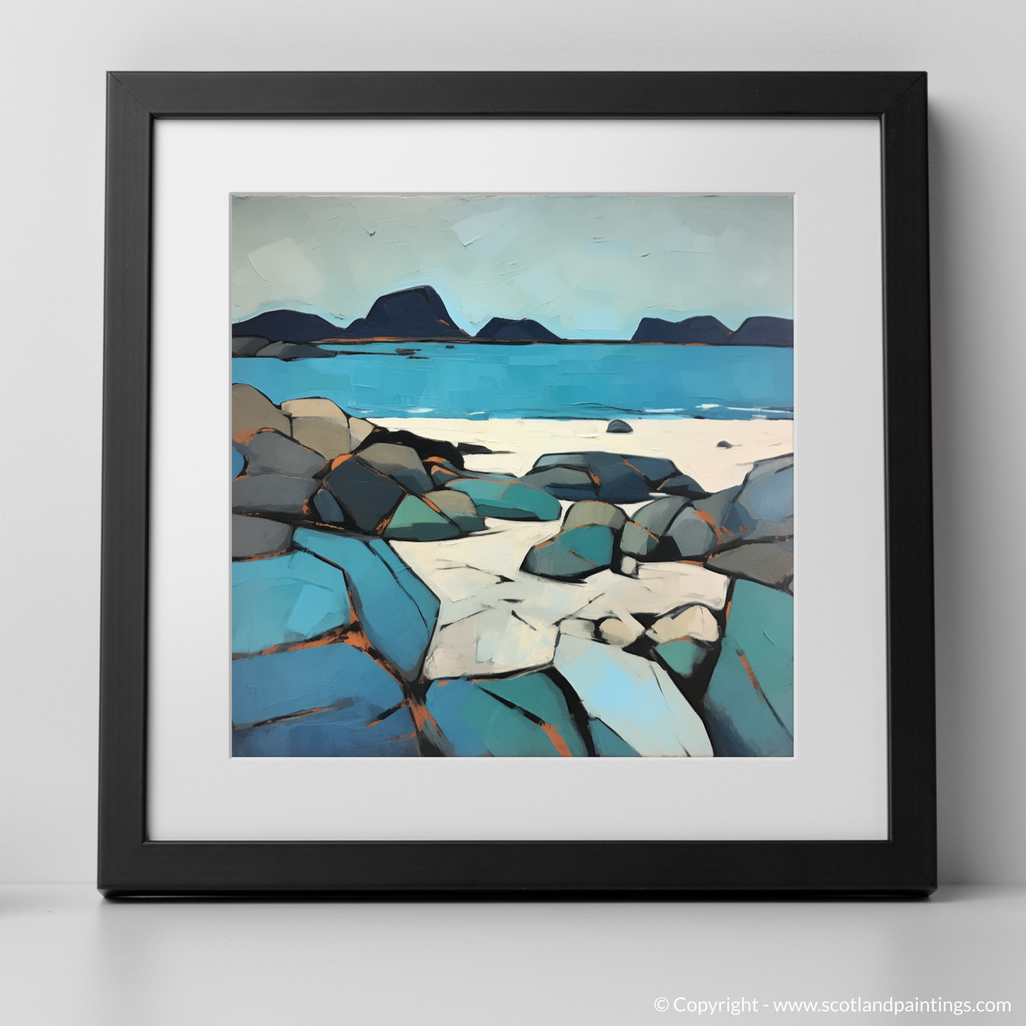 Art Print of Mellon Udrigle Beach, Wester Ross with a black frame