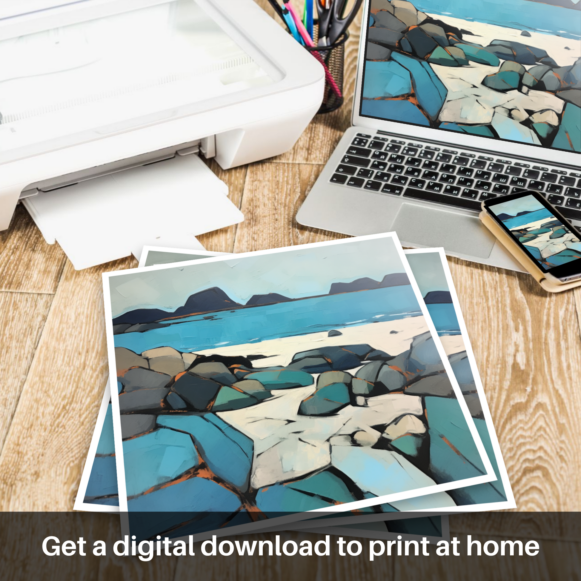 Downloadable and printable picture of Mellon Udrigle Beach, Wester Ross