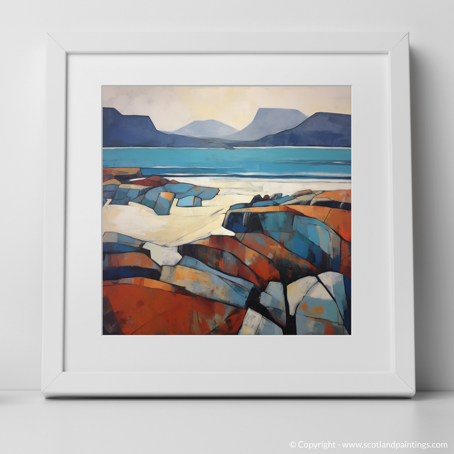 Art Print of Mellon Udrigle Beach, Wester Ross with a white frame