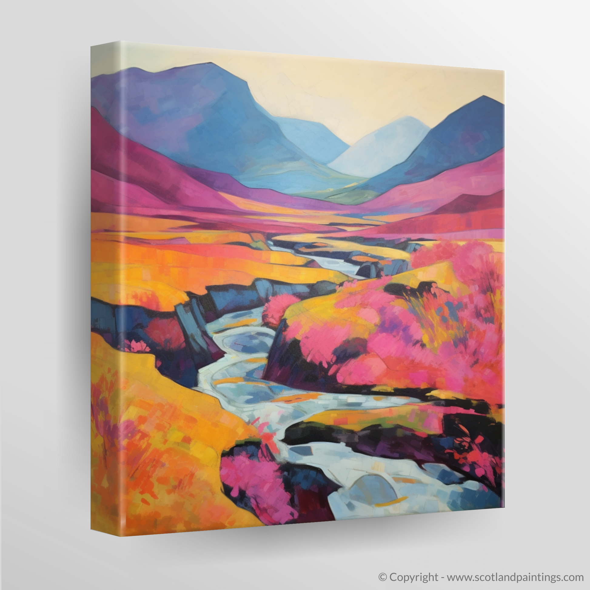 Canvas Print of Heather blooms by River Coe in Glencoe