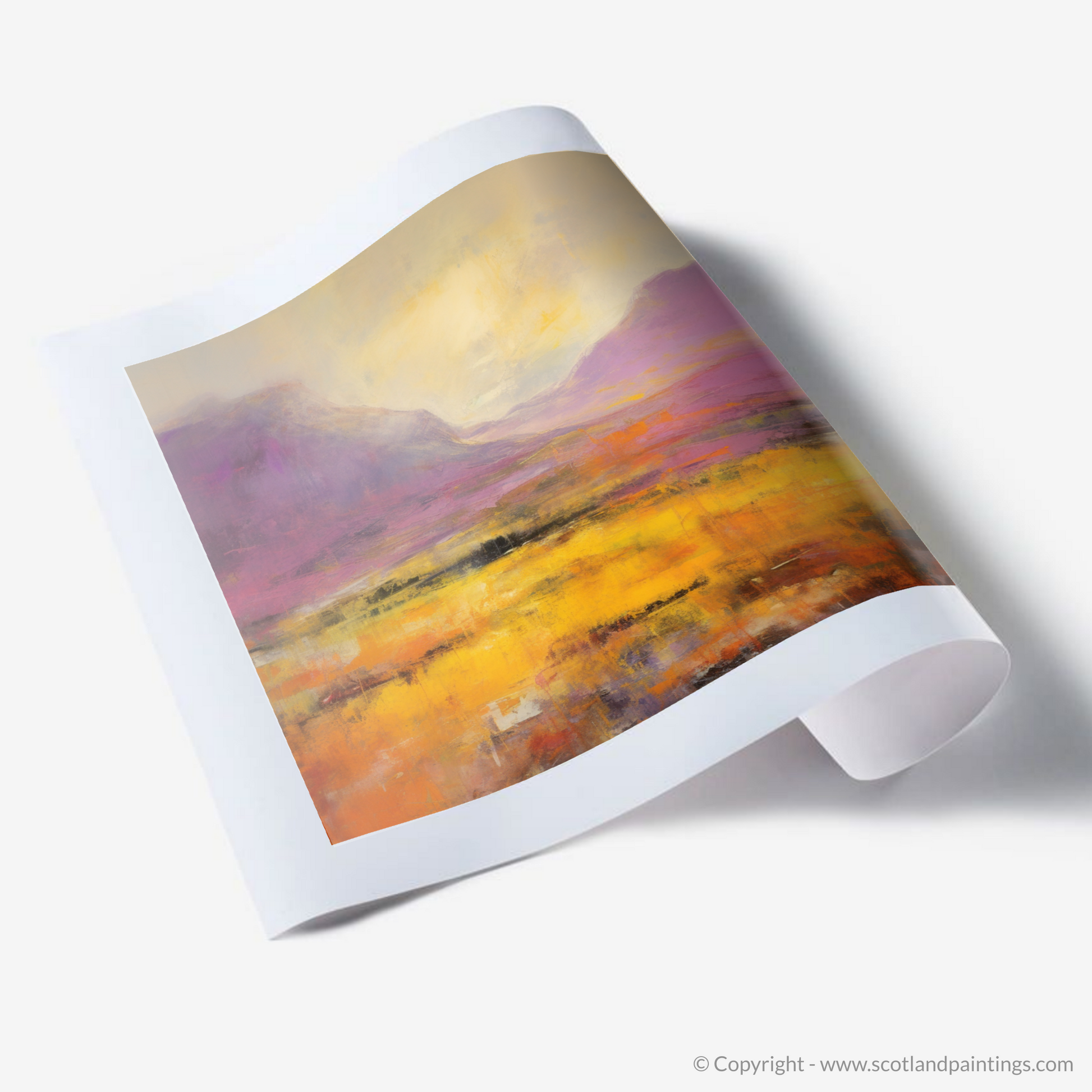 Art Print of Golden light on heather in Glencoe