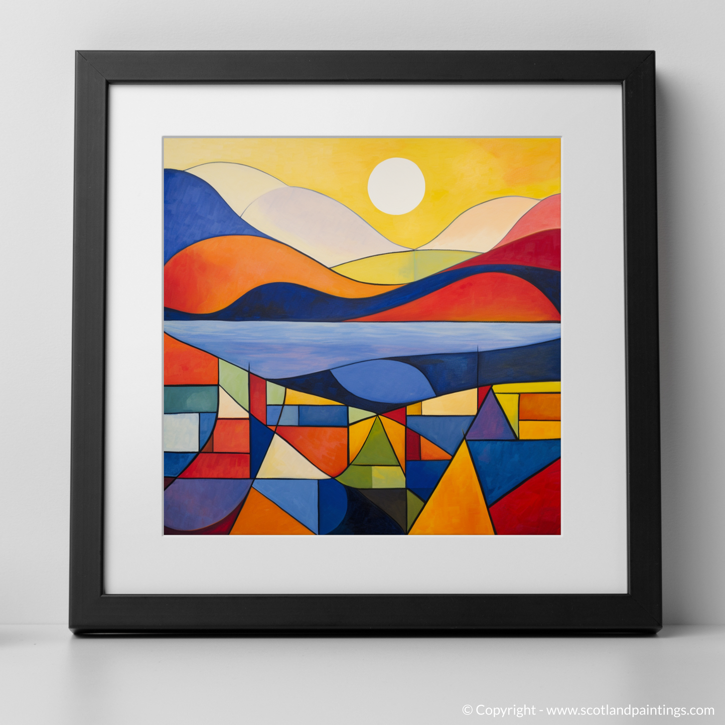 Art Print of Loch Lochy, Highlands in summer with a black frame