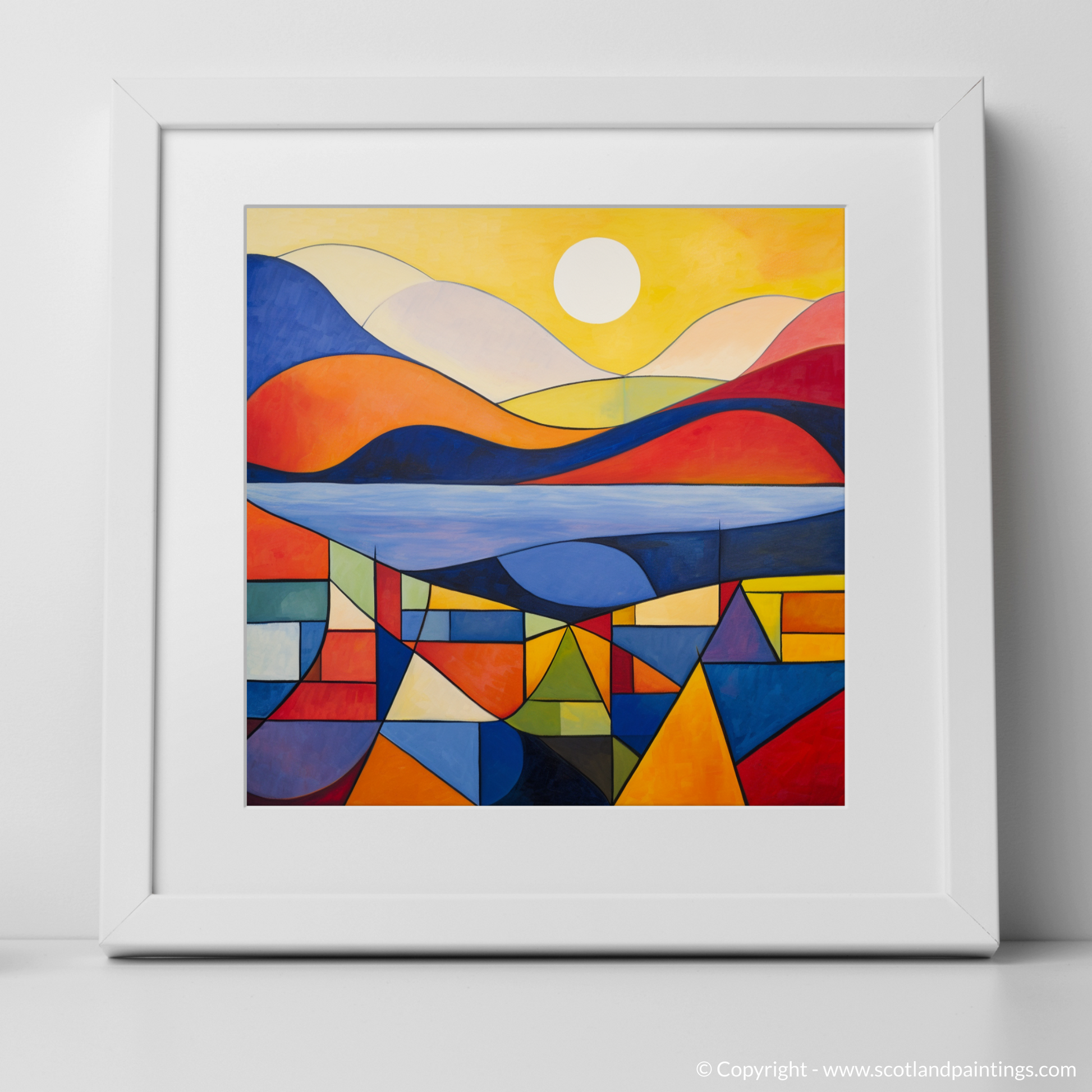 Art Print of Loch Lochy, Highlands in summer with a white frame