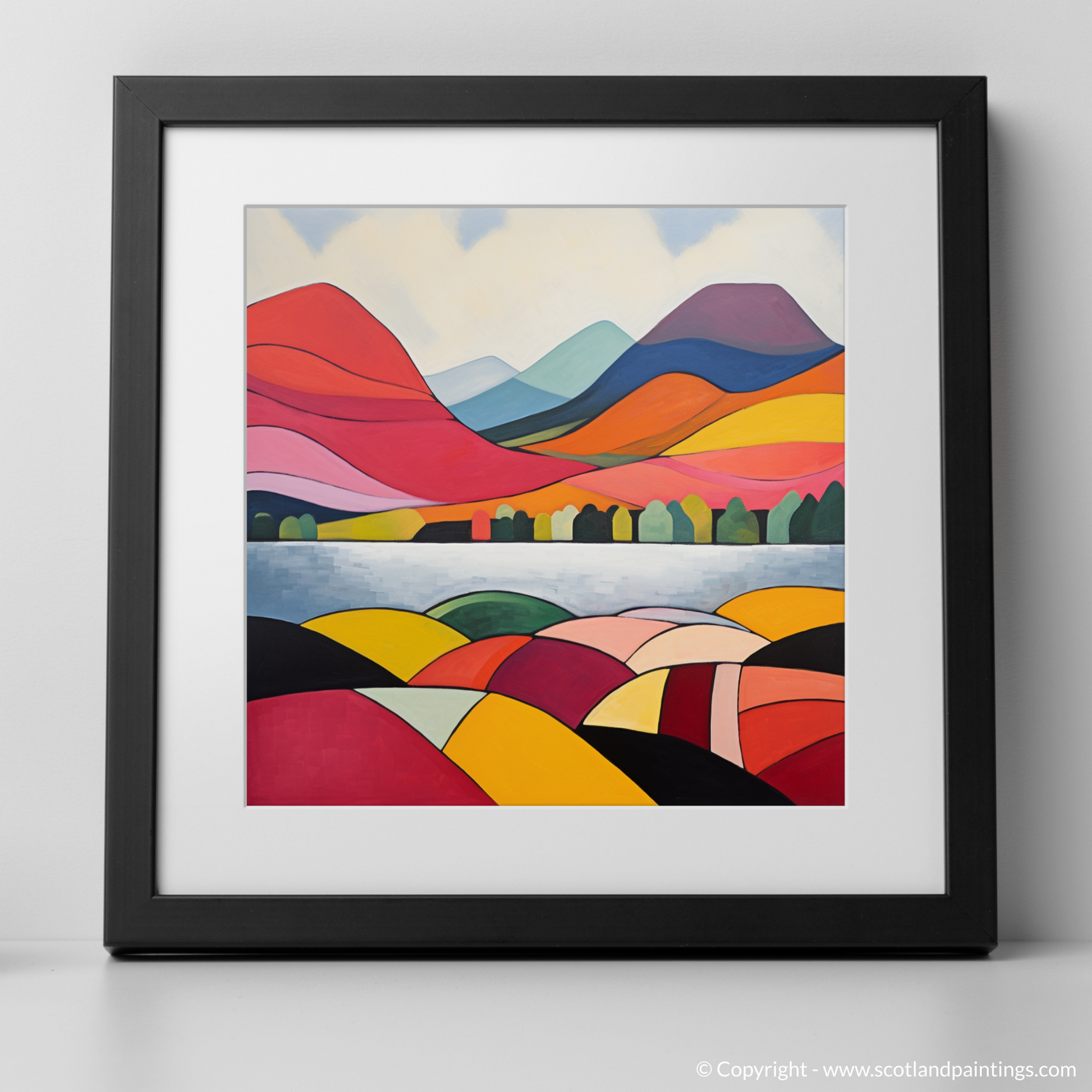 Art Print of Loch Lochy, Highlands in summer with a black frame