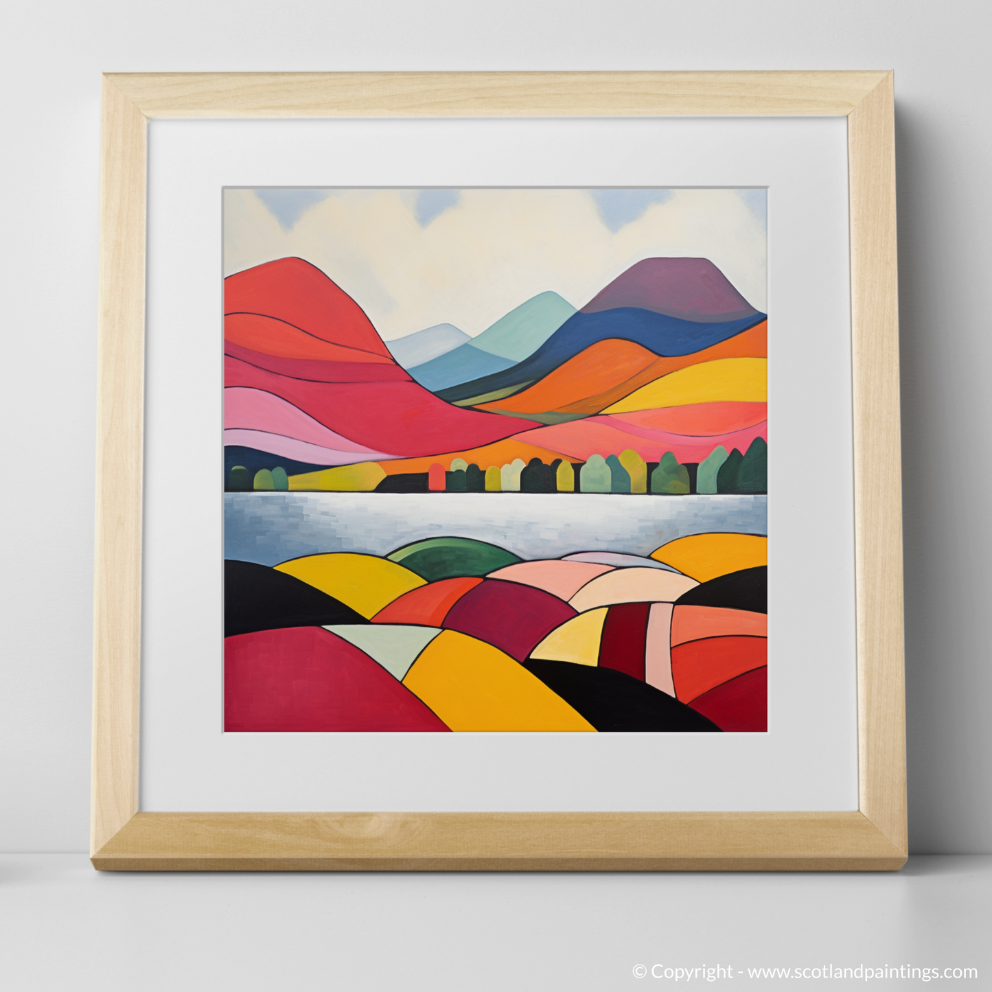 Art Print of Loch Lochy, Highlands in summer with a natural frame