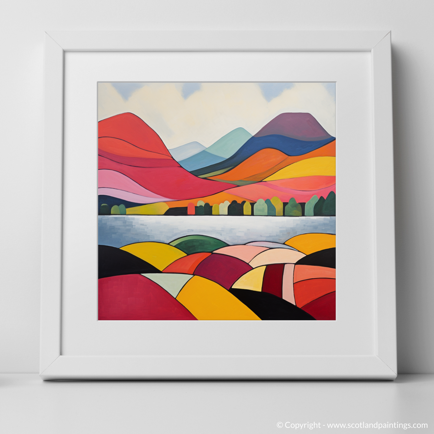 Art Print of Loch Lochy, Highlands in summer with a white frame