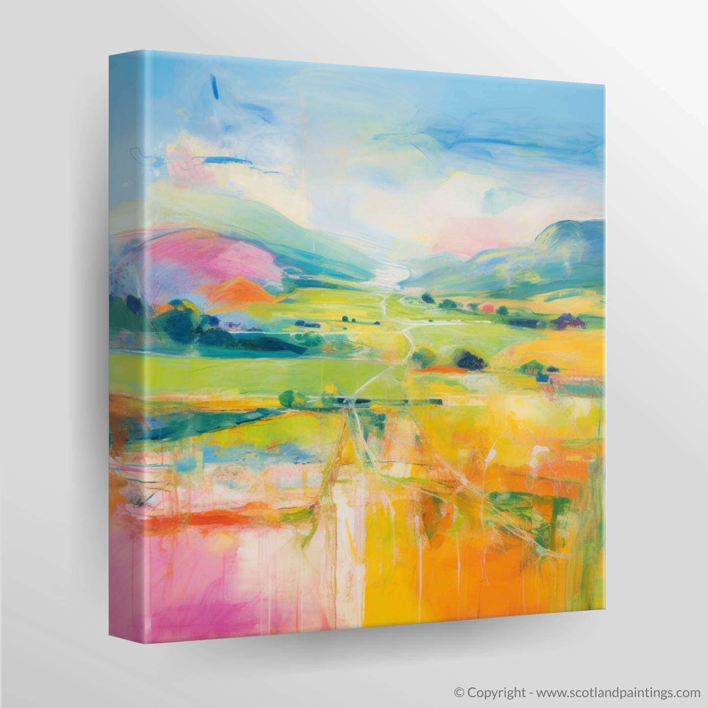 Painting and Art Print of Glendevon, Perth and Kinross in summer. Summer Symphony in Glendevon.