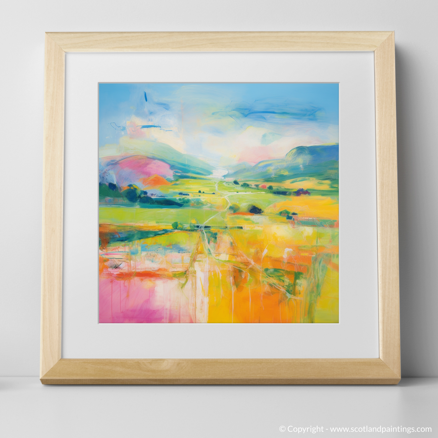 Painting and Art Print of Glendevon, Perth and Kinross in summer. Summer Symphony in Glendevon.