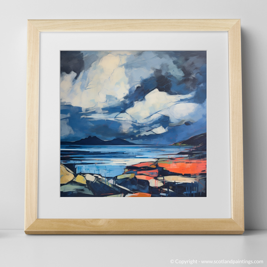 Painting and Art Print of Ardanaiseig Bay with a stormy sky. Storm over Ardanaiseig Bay: An Abstract Ode to Scottish Coves.