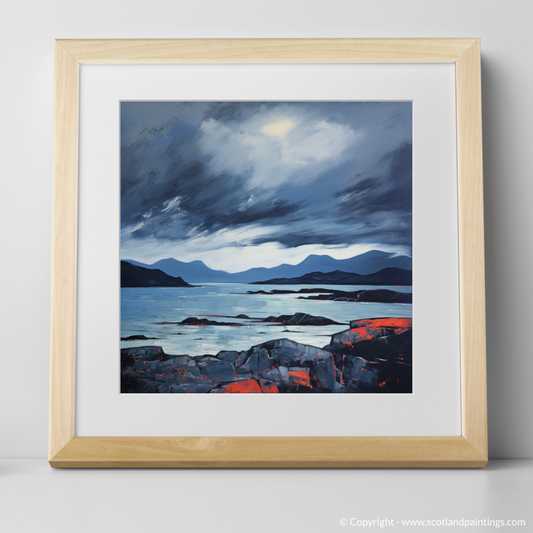 Painting and Art Print of Ardanaiseig Bay with a stormy sky. Storm Over Ardanaiseig Bay: An Abstract Ode to Scottish Coves.
