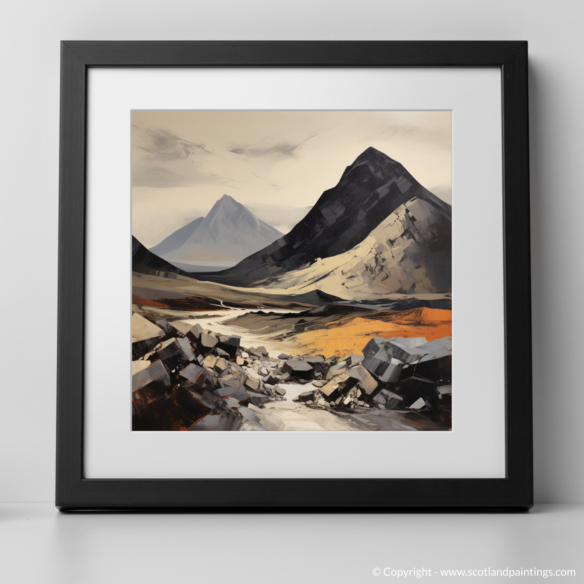 Art Print of Sgurr Dearg, Highlands with a black frame