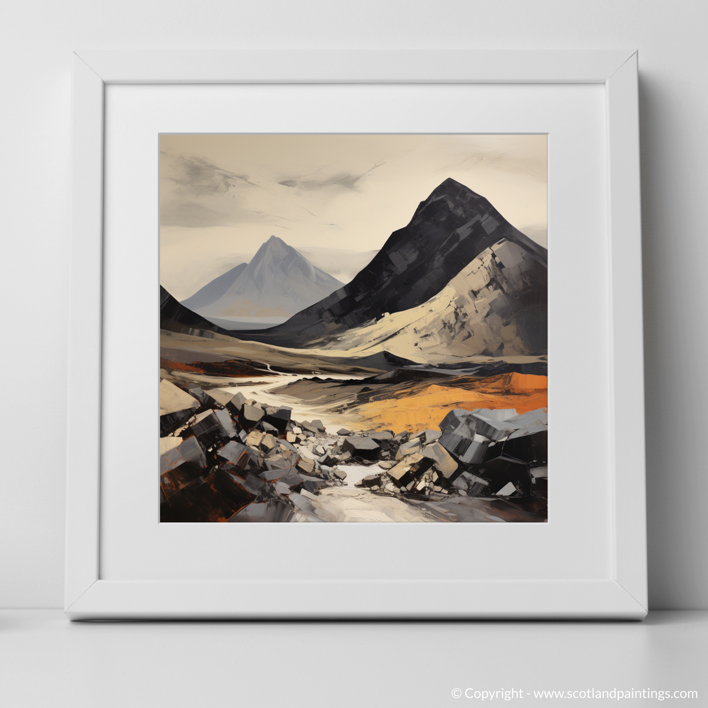 Art Print of Sgurr Dearg, Highlands with a white frame