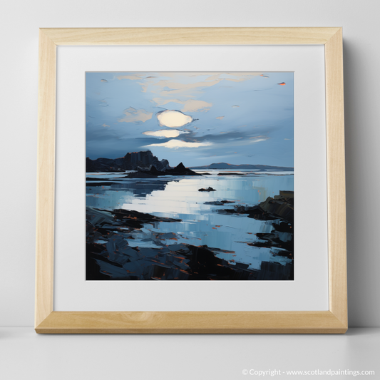Art Print of Balnakeil Bay at dusk with a natural frame