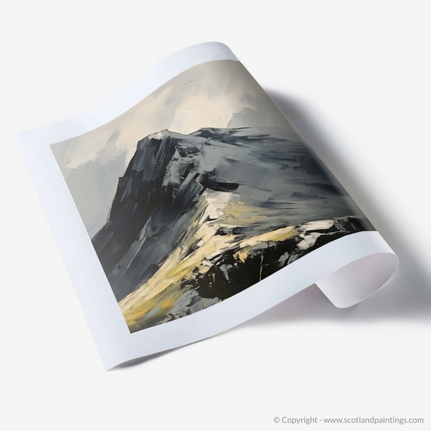 Painting and Art Print of Beinn Ìme. Beinn Ìme: An Expressionist Ode to the Scottish Highlands.