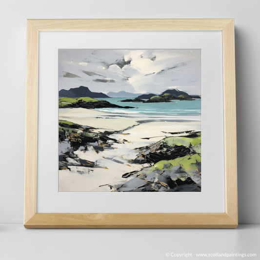 Art Print of Silver Sands of Morar in summer with a natural frame