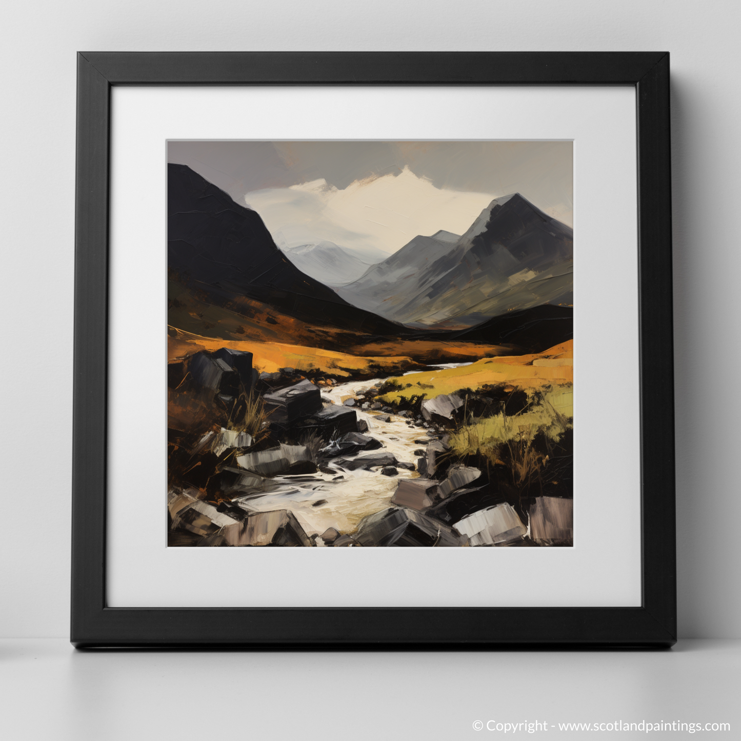 Art Print of Glen Rosa, Isle of Arran with a black frame