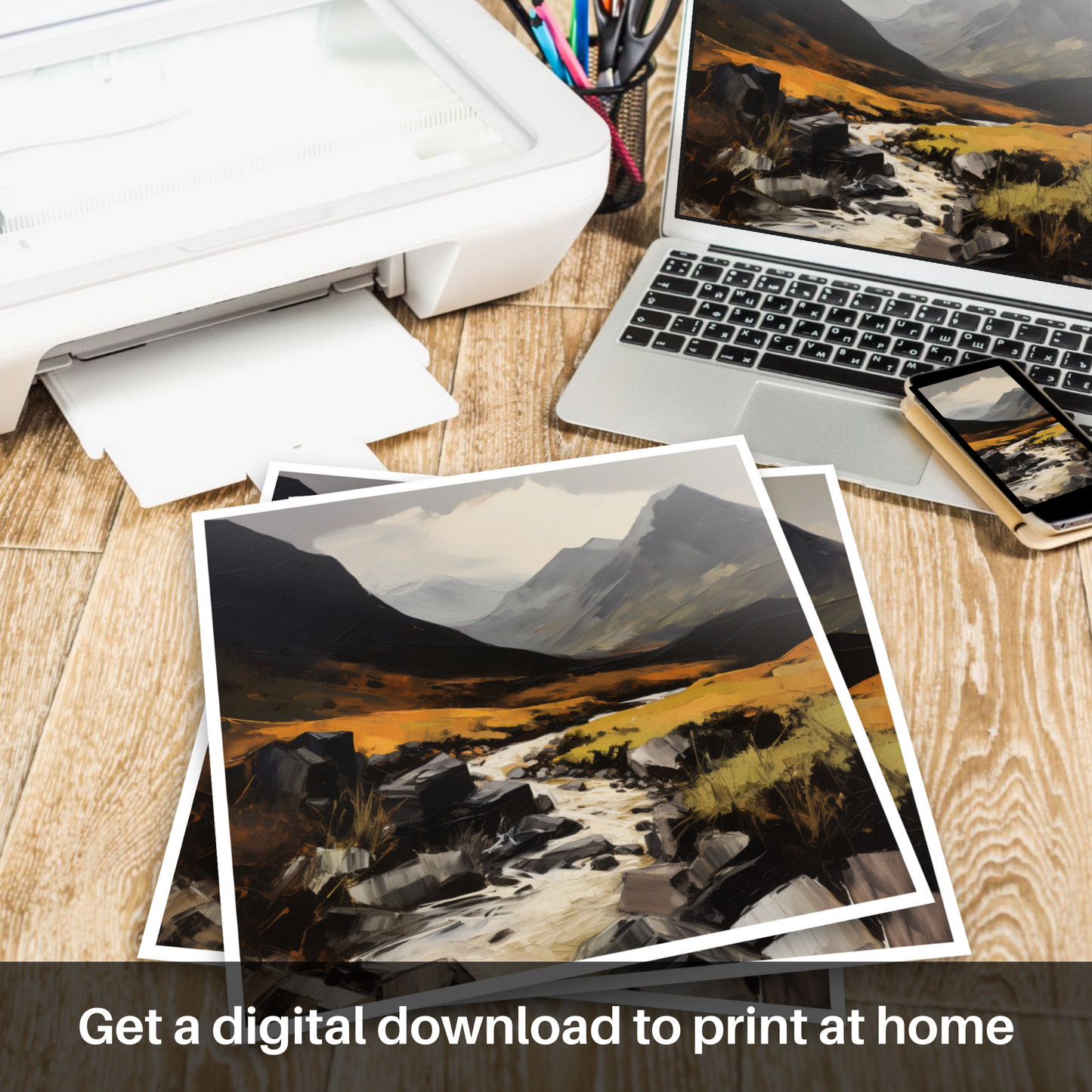 Downloadable and printable picture of Glen Rosa, Isle of Arran