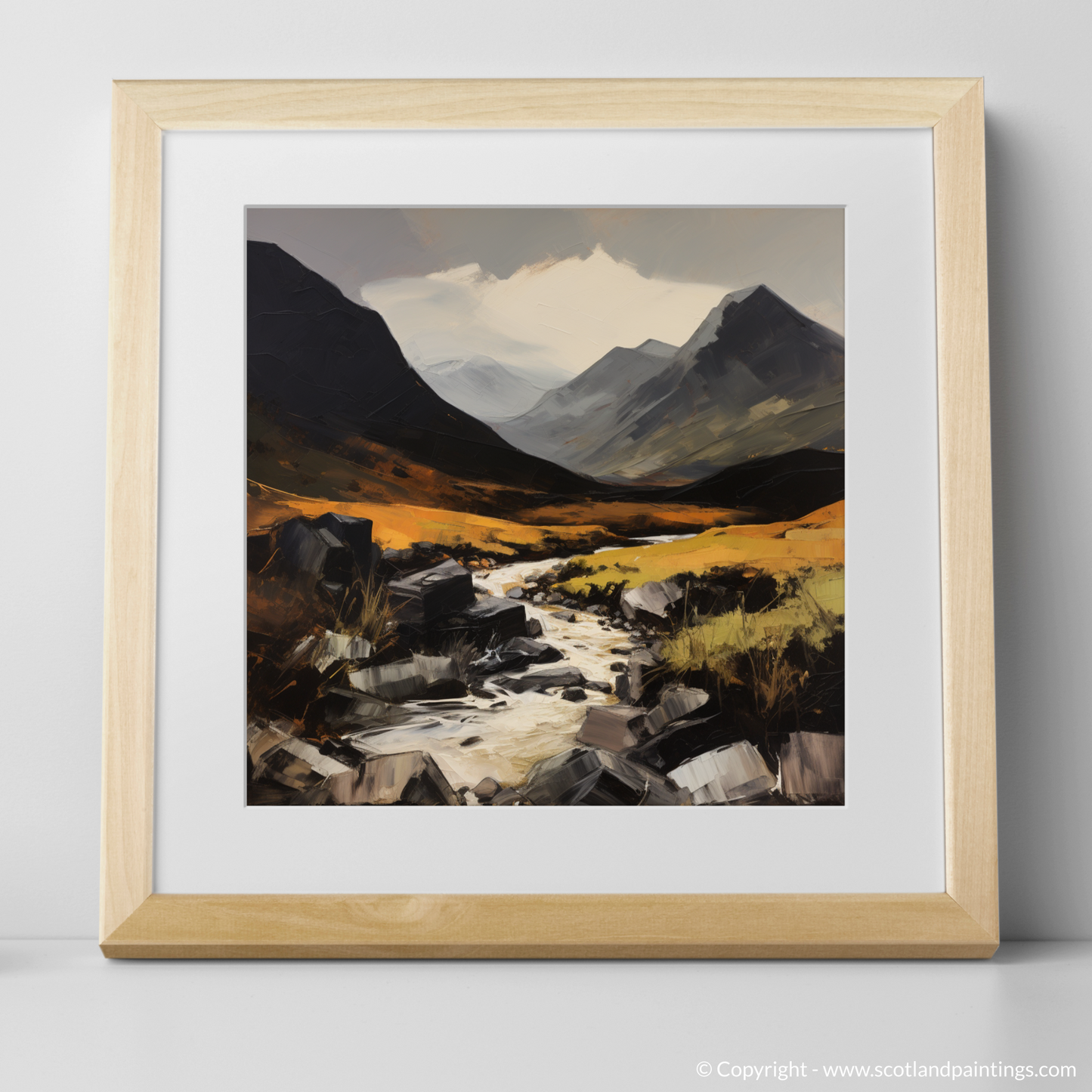 Art Print of Glen Rosa, Isle of Arran with a natural frame